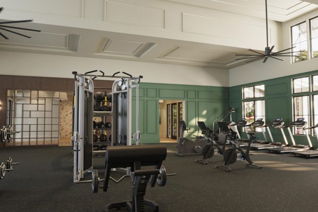 Fitness center interior rendering