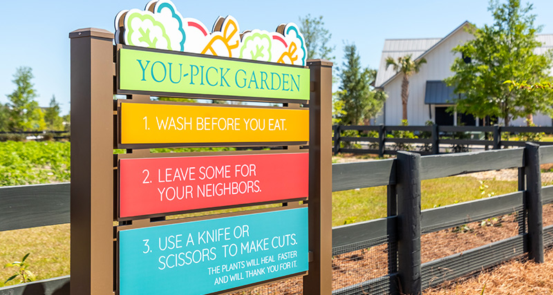 Sign at You-Pick Garden at Carnes Crossroads